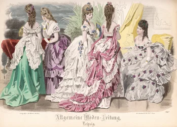 Vestidos de Gala, lámina de moda de la 